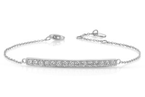 Diamond Bar Bracelet in 14k White Gold