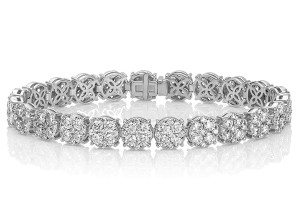 Round Diamond Cluster Bracelet