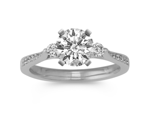 Round Diamond Cathedral Setting Ring