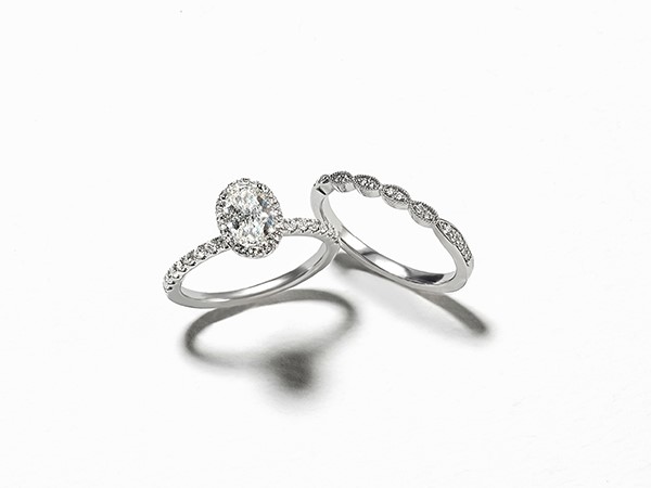 Matching your wedding band with your engagement ring.