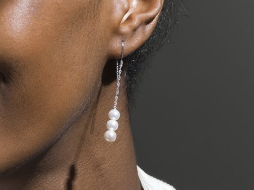 Pearl threader earrings.