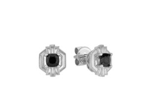 Art deco black sapphire earrings.