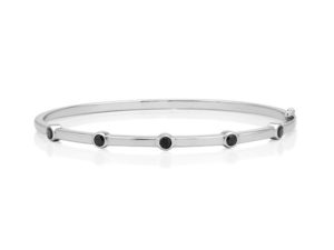 Black sapphire bezel bangle bracelet.