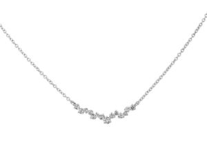 Diamond cluster necklace.
