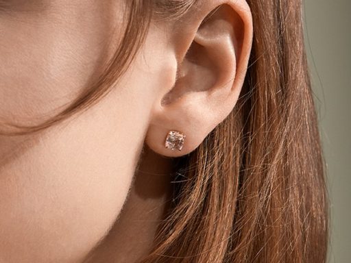 Rose gold morganite earrings.