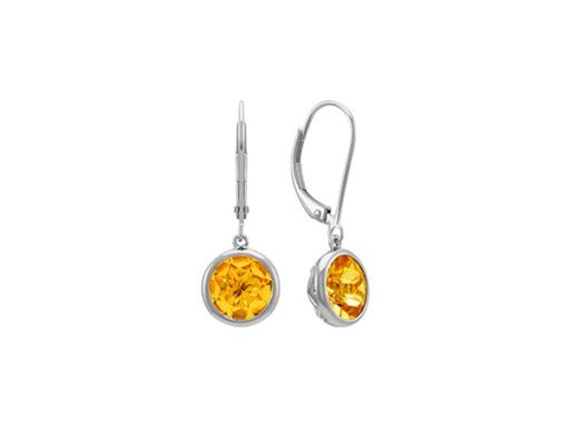 Bezel set citrine earrings