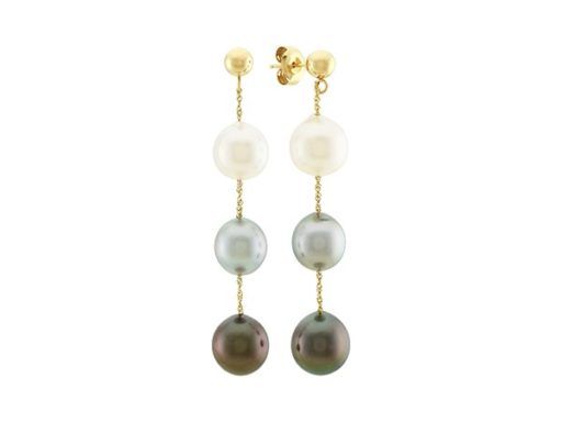 South sea and tahitian pearl dangle earrings