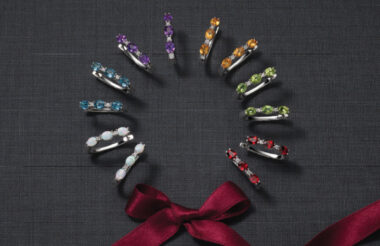 gemstone & diamond hoop earrings in a rainbow of colors