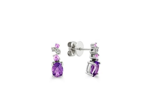 Amethyst and Diamond Dangle Earrings