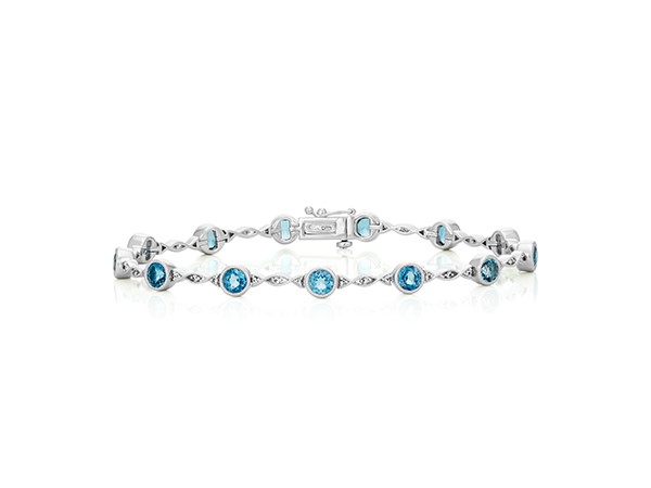 Blue topaz and white sapphire bracelet
