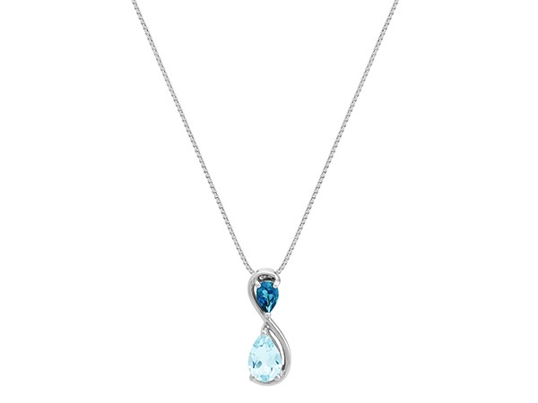 Infinity blue topaz pendant necklace