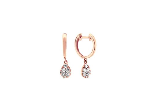 Diamond Cluster Dangle Hoops