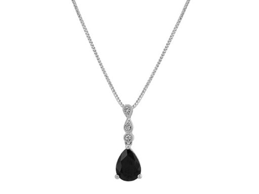 Infinity Black and White Sapphire Pendant