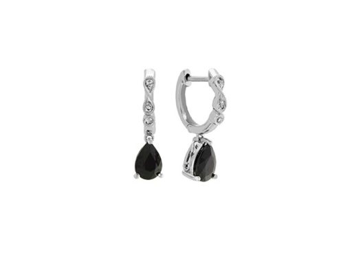 Infinity Black and White Sapphire Earrings
