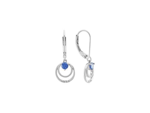 Kentucky Blue and White Sapphire Circle Earrings