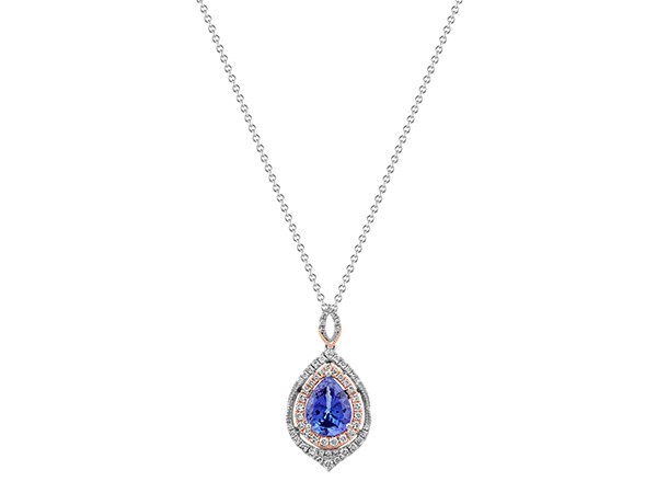 Tanzanite and diamond pendant necklace