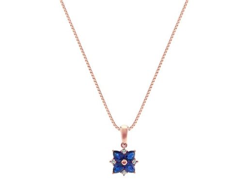 Traditional Blue Sapphire and Diamond Pendant