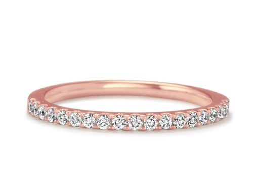 Classic Pave-Set Diamond Wedding Band in 14k Rose Gold