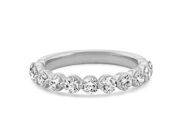 Round Diamond Band in 14k White Gold