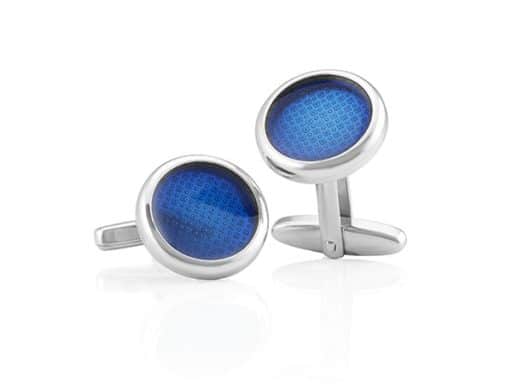 Blue Enamel Cufflinks in Sterling Silver.