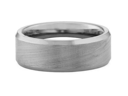 Brushed titanium men's band.