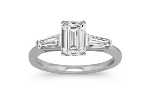 Baguette and Emerald Cut Engagement Ring