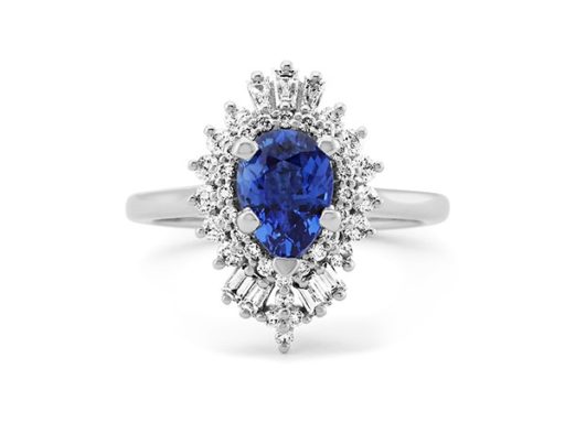 Sapphire Halo Engagement Ring