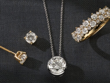 STUD EARRINGS Choose from our wide selection of stud earrings that come in all shapes and sizes. Round 1 1/2 ctw Lab-Grown Diamond Bezel Pendant This sparkling round lab-grown diamond pendant features a stylish bezel setting. Crafted in bright 14-karat white gold, a matching cable chain with a lobster clasp keeps this necklace secure. Beloved Diamond Band Two rows of natural diamonds alternating in size create beautiful sparkle in this 14-karat yellow gold ring. It makes a beautiful wedding band or a great addition to any fine jewelry collection.