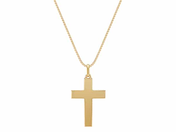 Yellow Gold Cross Necklace.
