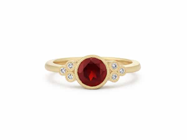 Vintage Red Garnet and Diamond Ring.