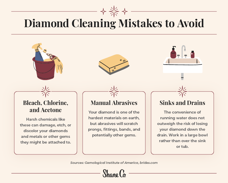 Diamond cleaning mistakes to avoid.