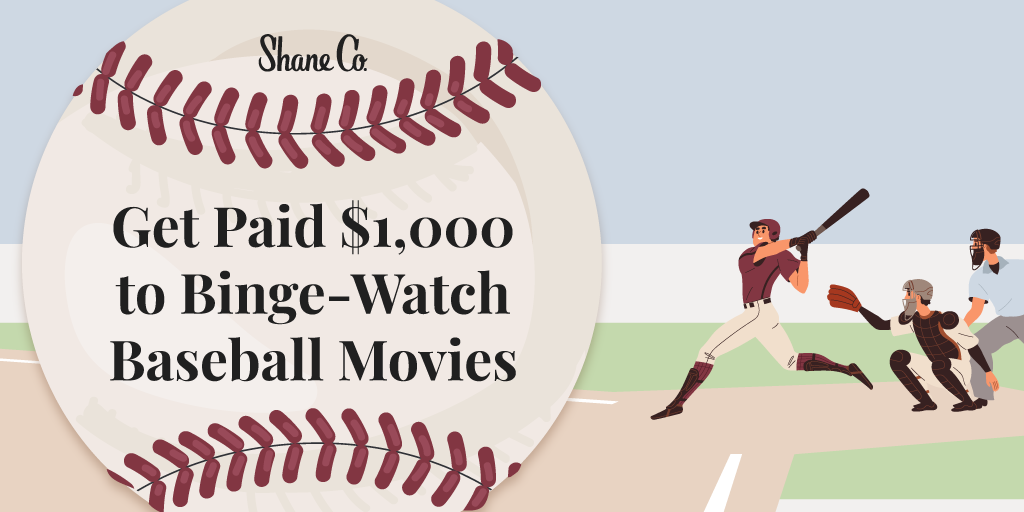 Title graphic for “Get Paid $1,000 to Binge-Watch Baseball Movies” 