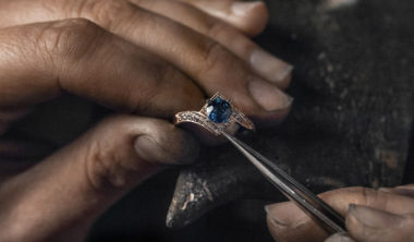 Shane Co. jeweler cleaning and maintaining an engagement ring