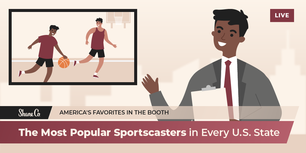 A header image for a blog about the most popular sports broadcasters in every state.