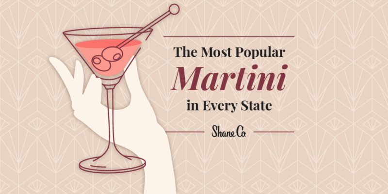 Title graphic for a blog about the most popular martini flavors in the U.S.