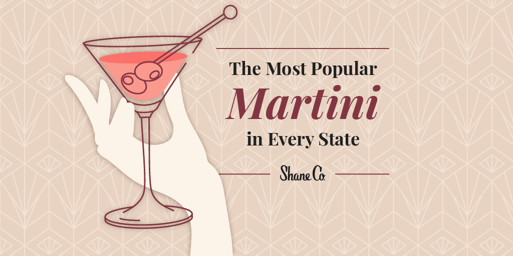 Title graphic for a blog about the most popular martini flavors in the U.S.