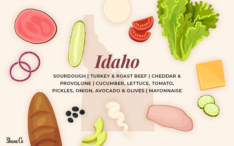 Graphic displaying the ingredients of Idaho’s ideal sandwich