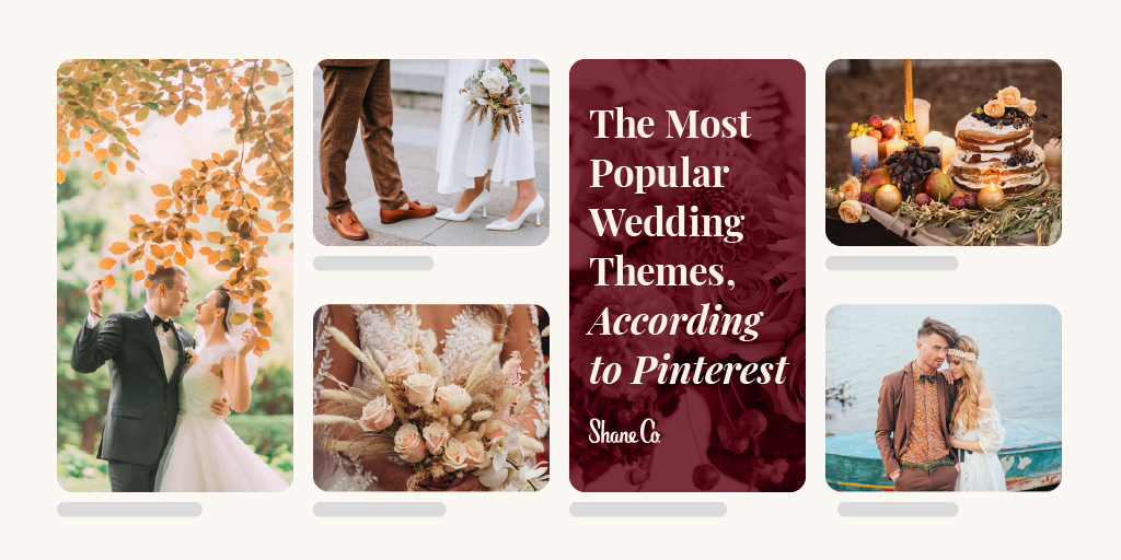 title graphic for “The Most Popular Wedding Themes, According to Pinterest Data”