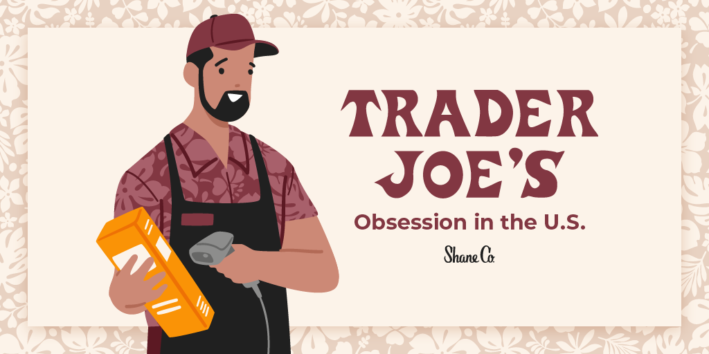 A header image for a blog about Americans’ obsession with Trader Joe’s