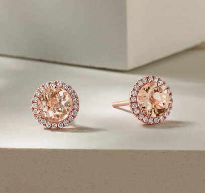 morganite rose gold earrings