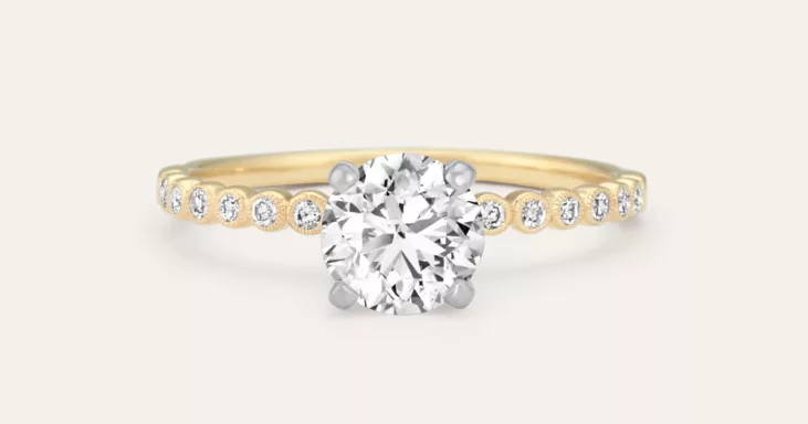 bezel-set diamond engagement ring