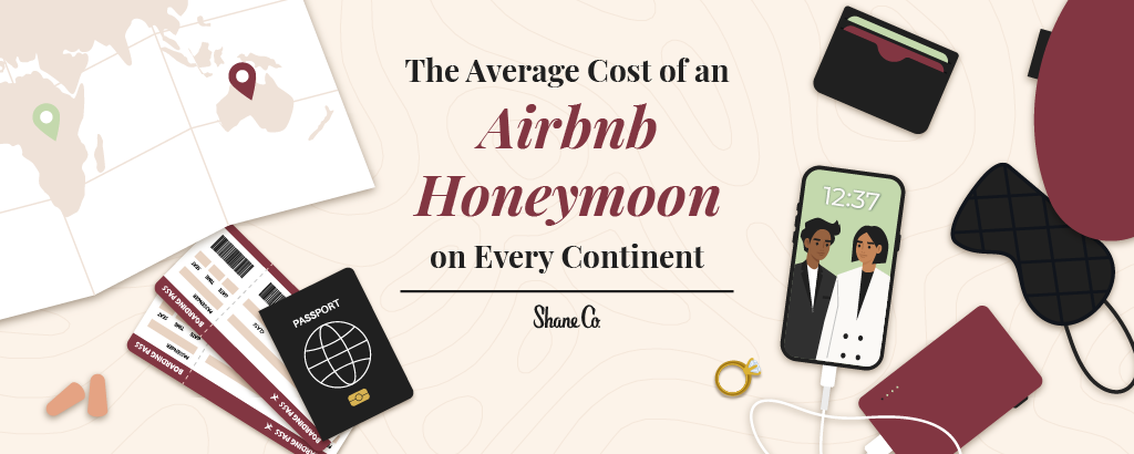  Intro graphic for a blog about the average cost of an Airbnb honeymoon on every continent.