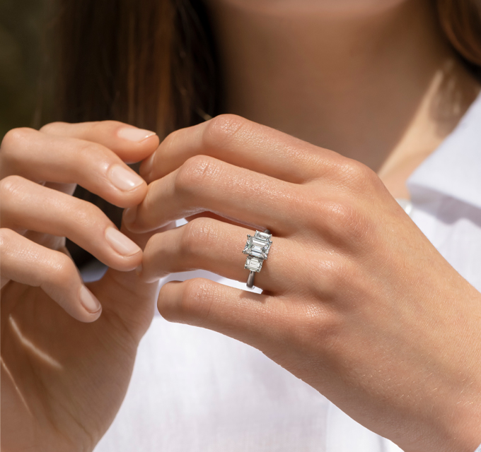 classic emerald cut diamond engagement ring