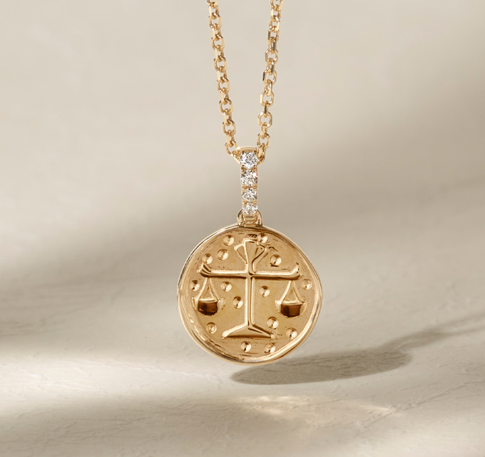 gold zodiac charm necklace