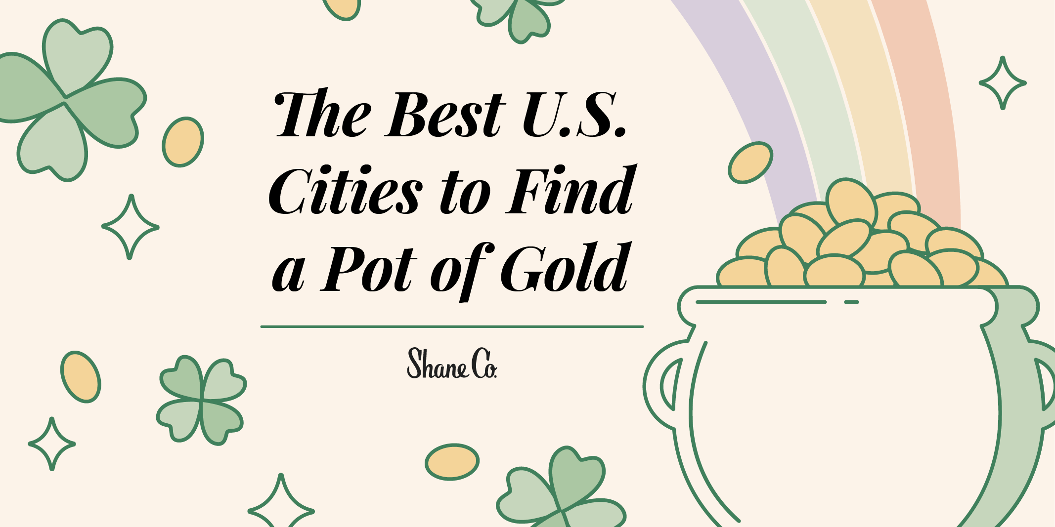 A header image for a blog about cities where you could find a pot of gold