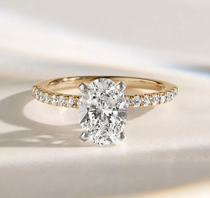 yellow gold oval diamond engagement ring