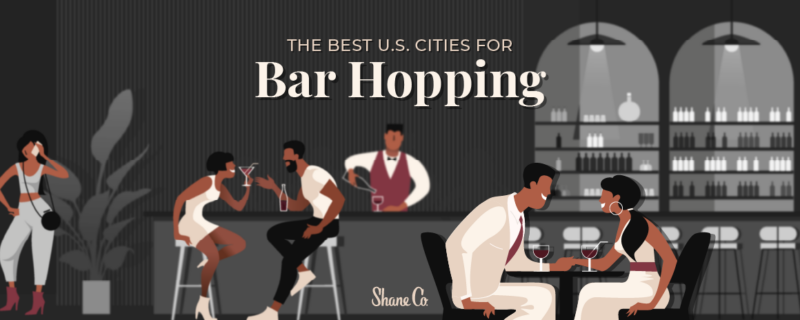 Header image for a blog about the best U.S. cities for bar hopping.