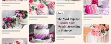 Title graphic for a blog about the most popular wedding cake trends according to Pinterest