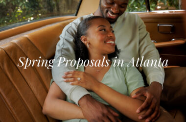 header image of man and woman celebrating their proposal in a car