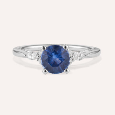 classic engagement ring with accenting diamonds